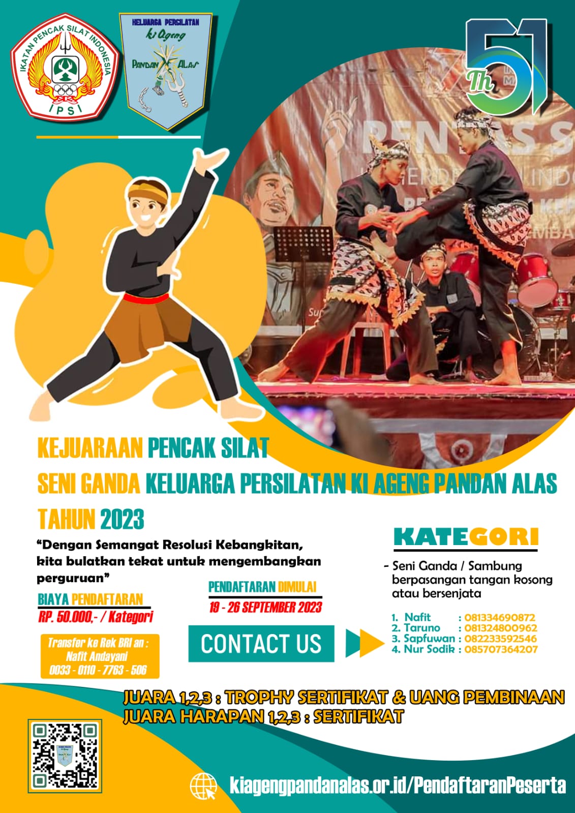 KEJUARAAN PENCAK SILAT SENI GANDA KELUARGA PERSILATAN KI AGENG PANDAN ALAS 2023
